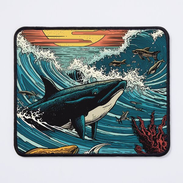 Item preview, Ocean scene with whale designed and sold by ZombiOctopi.