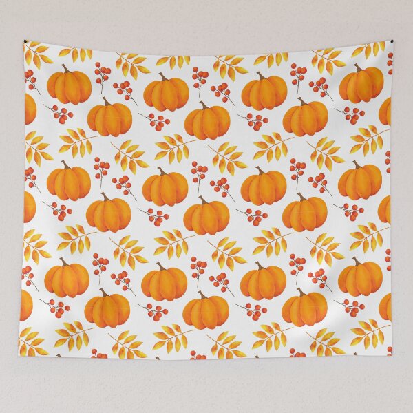 Item preview, Orange Pumpkin Seamless Pattern designed and sold by TheCatmeow2000.