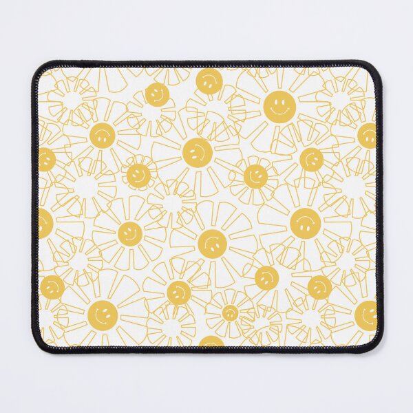 Item preview, Happy Faces and Flowers, Yellow and White Happy Faces, Hippy Print designed and sold by Morrisseyfabric.