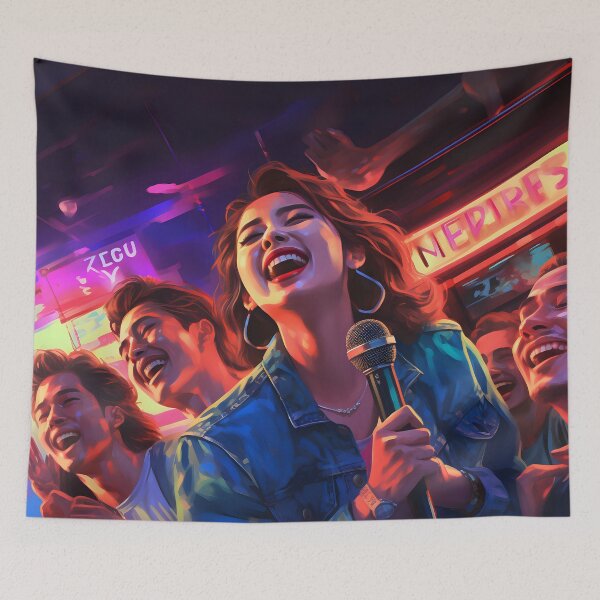 Item preview, Karaoke Times: Friends in an 80's Korean Bar Singing with Retro Style and Neon Lights designed and sold by InsaneLEDP.