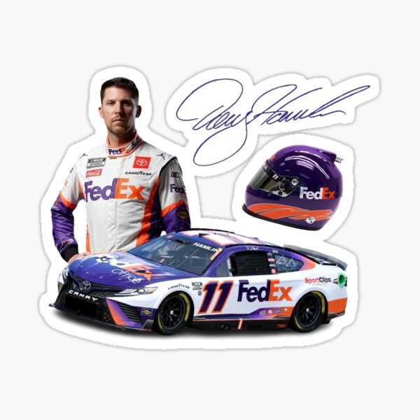 Denny Hamlin NASCAR Autograph and Car Sticker
