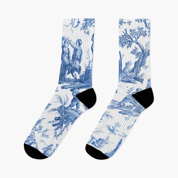 Item preview, Blue and White Toile de Jouy  designed and sold by janesbotanics.