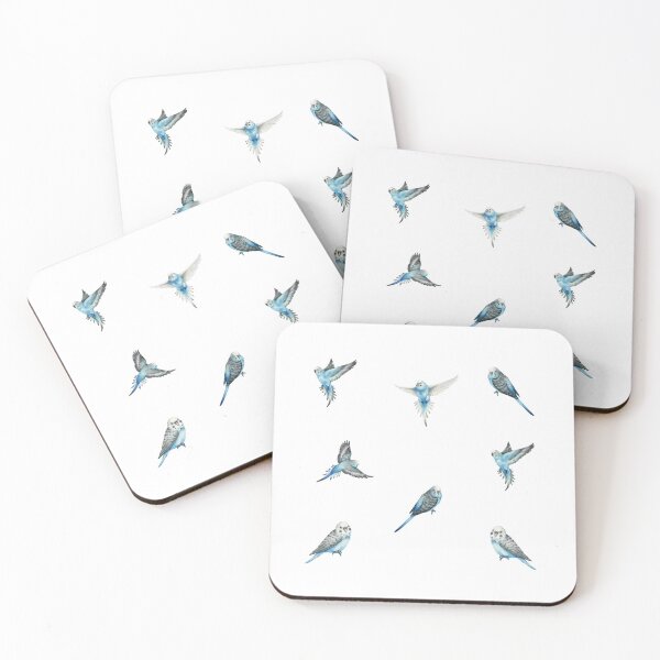 Item preview, Watercolor Blue Budgies  designed and sold by silviaol.