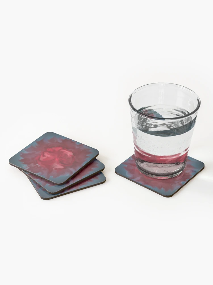 Thumbnail 2 of 5, Coasters (Set of 4), RED ROSE designed and sold by SheMed.