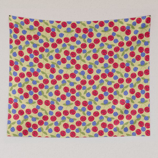 Item preview, Shiny happy berries on lemon yellow  designed and sold by QuirkyCraftz.