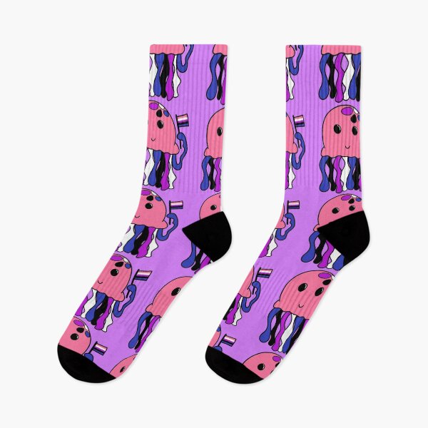 Item preview, Genderfluid flag jellyfish designed and sold by bookwoof.