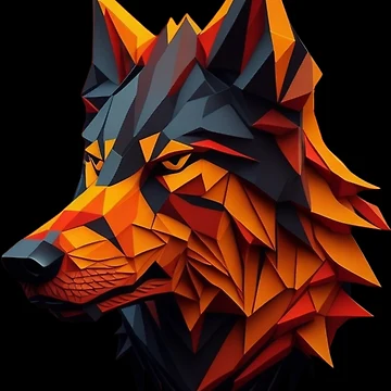 Aperçu de l'œuvre Isometric Wolf Head de Rothnaric