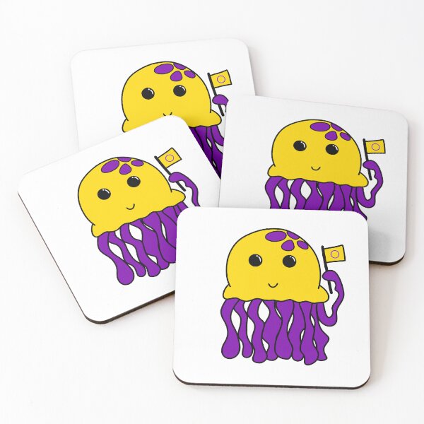 Item preview, Intersex flag jellyfish designed and sold by bookwoof.
