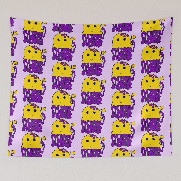 Item preview, Intersex flag jellyfish designed and sold by bookwoof.