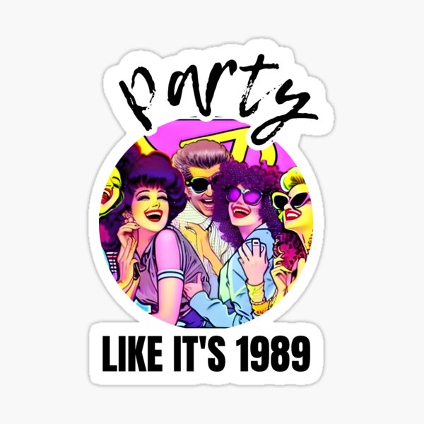 Item preview, Retro 80's "Party Like It's 1989" Bright Bold Neon Colored designed and sold by Celebration Printables.