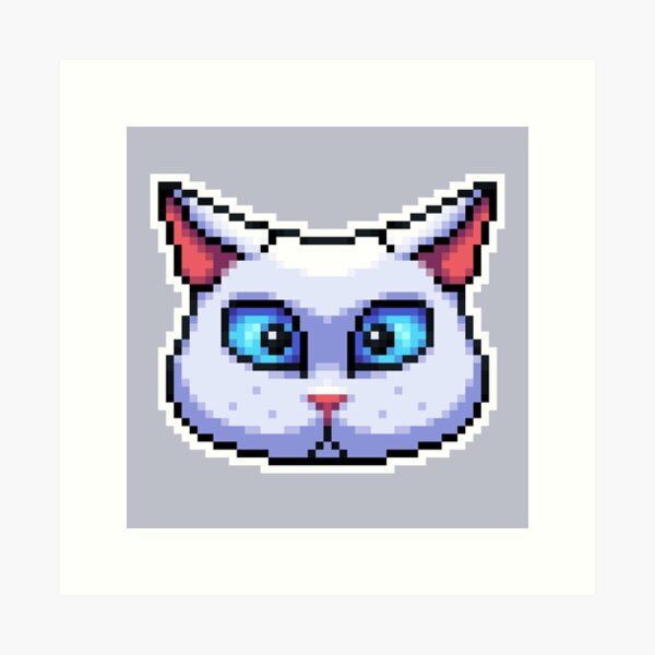 Kitten Pixel Art Prints for Sale