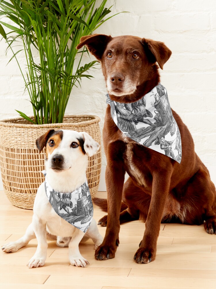 Black and White Toile de Jouy Pet Bandana for Sale by janesbotanics