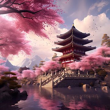 Artwork thumbnail, Cherry Blossom Temple by garretbohl