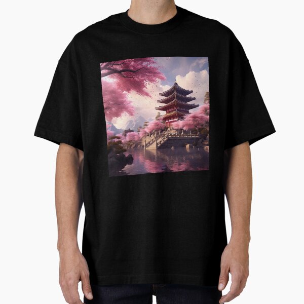 Cherry Blossom Temple Oversized T-Shirt