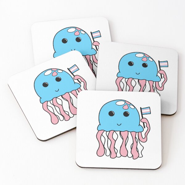 Item preview, Trans flag jellyfish designed and sold by bookwoof.