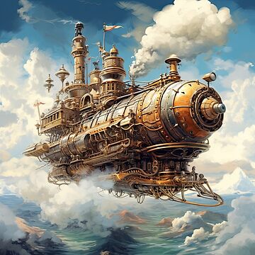 Artwork thumbnail, Steampunk Airship - Skies of Steam by garretbohl