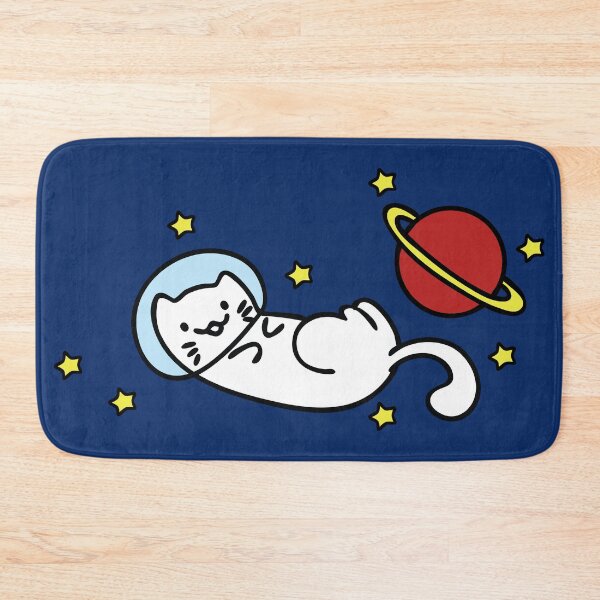Item preview, Cat space traveler floating through space designed and sold by ToadsWorkshop.