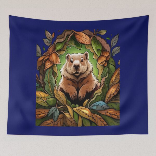 Item preview, Groundhog Woodchuck With Mayflower Massachusetts State Tattoo Art designed and sold by taiche.