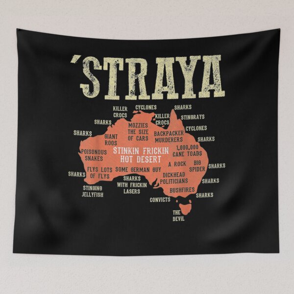 Item preview, Vintage Aussie Day Straya Australia Map G day Mate Outback  designed and sold by Jeff Livingston.