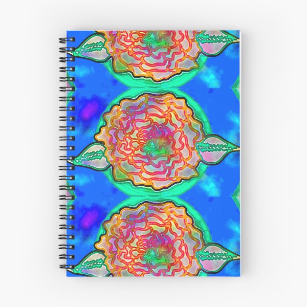 Item preview, Red Rose Green Aura Hand Drawn Folk Artwork designed and sold by Earth Nature Creations.