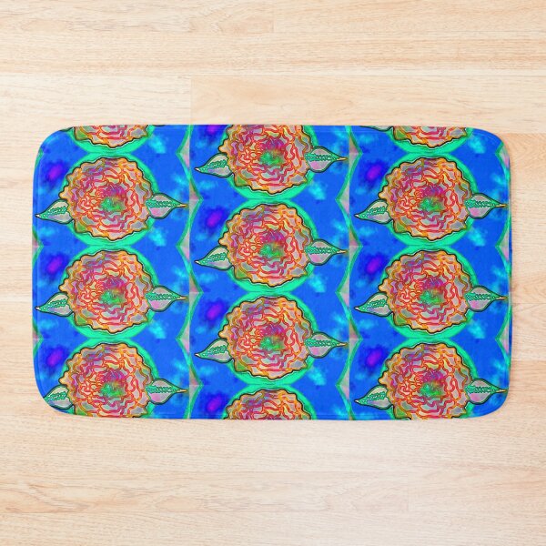 Item preview, Red Rose Green Aura Hand Drawn Folk Artwork designed and sold by Earth Nature Creations.