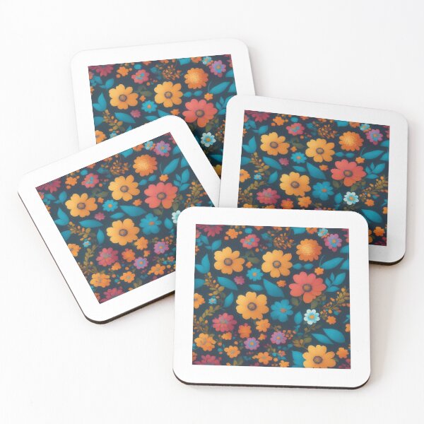 Item preview, Flowers in a dark blue pattern designed and sold by Darkshades.