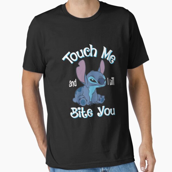 Vista previa del artículo con la obra «Stitch y Lilo Stitch Tócame y te morderé», diseñado y vendido por SenitaJPerrin.