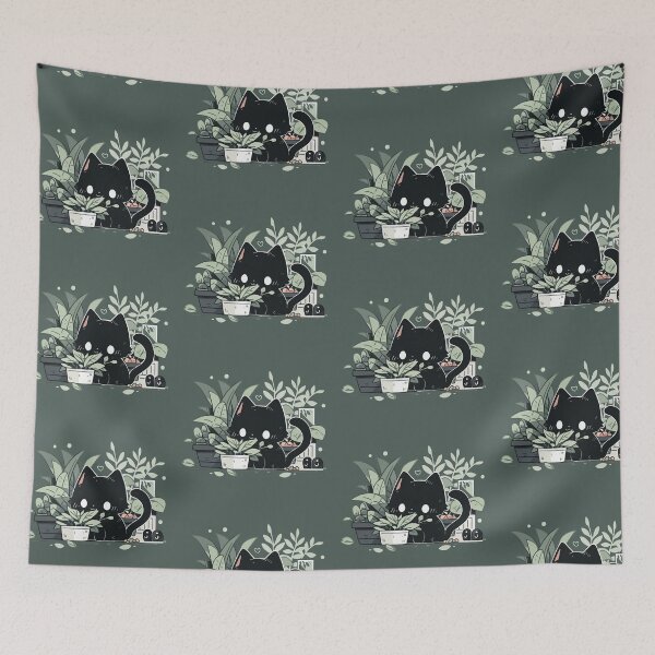 Item preview, Plant killer black cat designed and sold by etherElric.