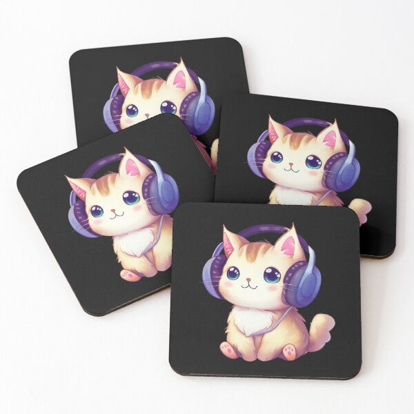 Item preview, Cute Cat Listening To Music With Headphones designed and sold by OliversCat.