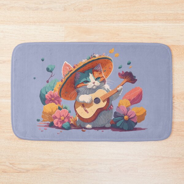 Item preview,  Mexican Cat Playing Maracas designed and sold by bubblegarden.