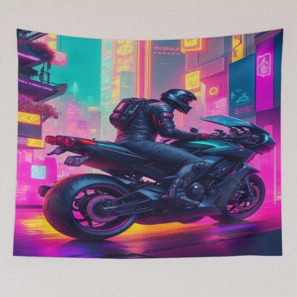 Item preview, Cyberpunk Motorcyclist designed and sold by SparkedVisions.
