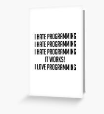 Tarjeta de felicitación Amo la programación