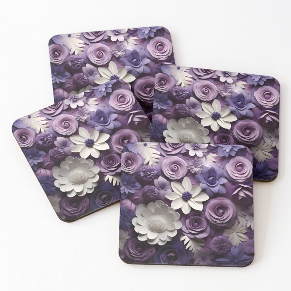 Item preview, 3D violet flowers designed and sold by Banna Baber.