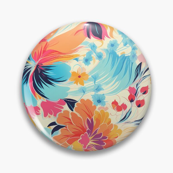 Item preview, Flower Pattern 11, illustrated vibrant beautiful wild flowers, orange, blue, purple, pink, brightly colored flora and nature. designed and sold by FoxRobinRabbit.