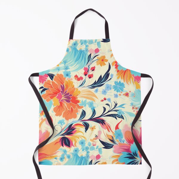 Item preview, Flower Pattern 11, illustrated vibrant beautiful wild flowers, orange, blue, purple, pink, brightly colored flora and nature. designed and sold by FoxRobinRabbit.