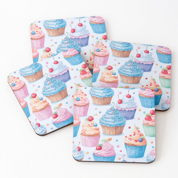 Item preview, Watercolor Cupcakes Pattern | A Delightful Assortment of Delectable Cupcakes designed and sold by PaletPatisserie.