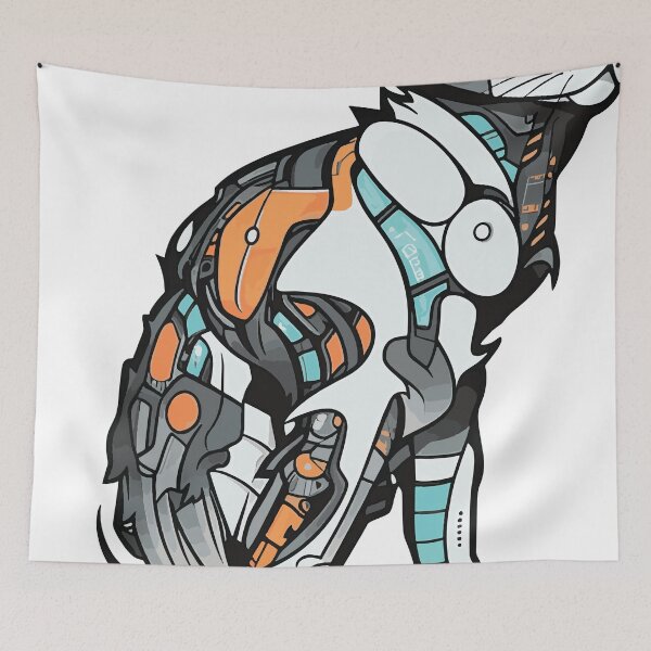 Item preview, Futuristic Multicolor Cats #32 robot cat designed and sold by SOVISART.