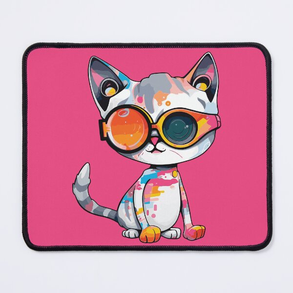 Item preview, Futuristic multicolor cats #14 orange eye designed and sold by SOVISART.