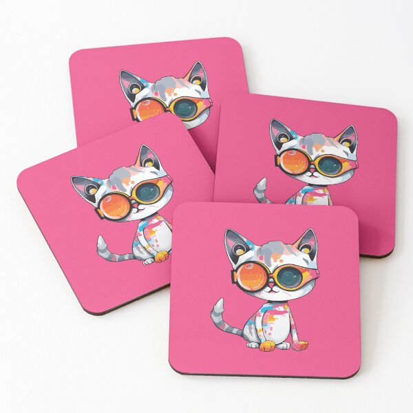 Item preview, Futuristic multicolor cats #14 orange eye designed and sold by SOVISART.