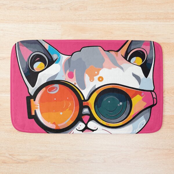 Item preview, Futuristic multicolor cats #14 orange eye designed and sold by SOVISART.
