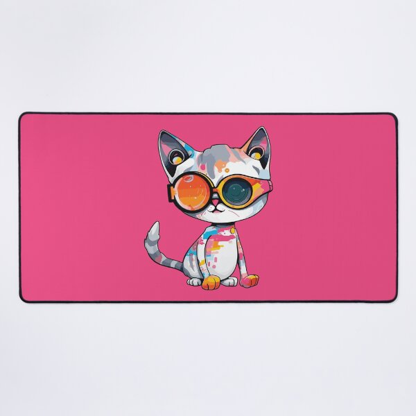 Item preview, Futuristic multicolor cats #14 orange eye designed and sold by SOVISART.