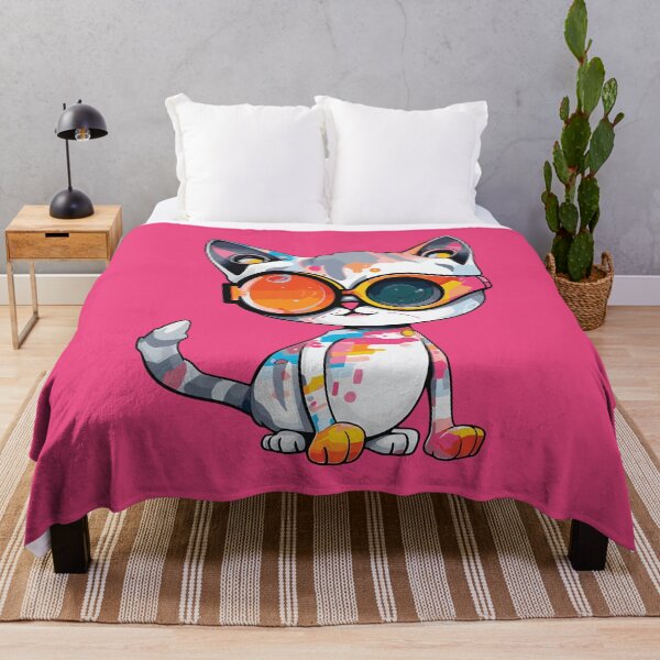 Item preview, Futuristic multicolor cats #14 orange eye designed and sold by SOVISART.
