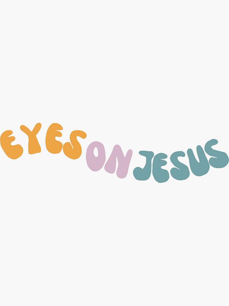 Thumbnail 3 of 3, Sticker, Eyes On Jesus Summer Design designed and sold by isabellap317.