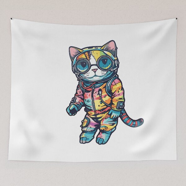 Item preview, Futuristic Multicolor Cats #15 cat astronaut designed and sold by SOVISART.