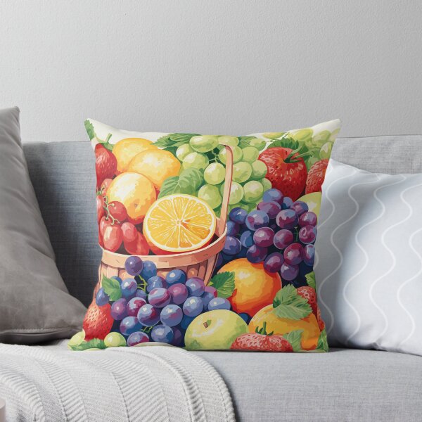 Item preview, Watercolor Fruit Basket Pattern designed and sold by PaletPatisserie.