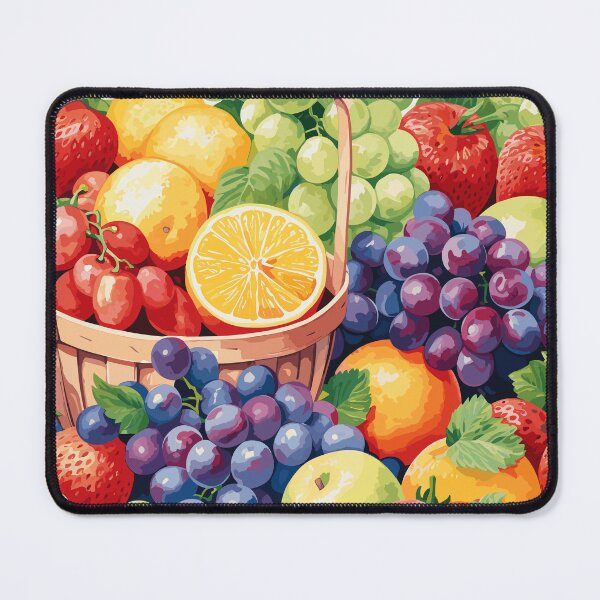 Item preview, Watercolor Fruit Basket Pattern designed and sold by PaletPatisserie.