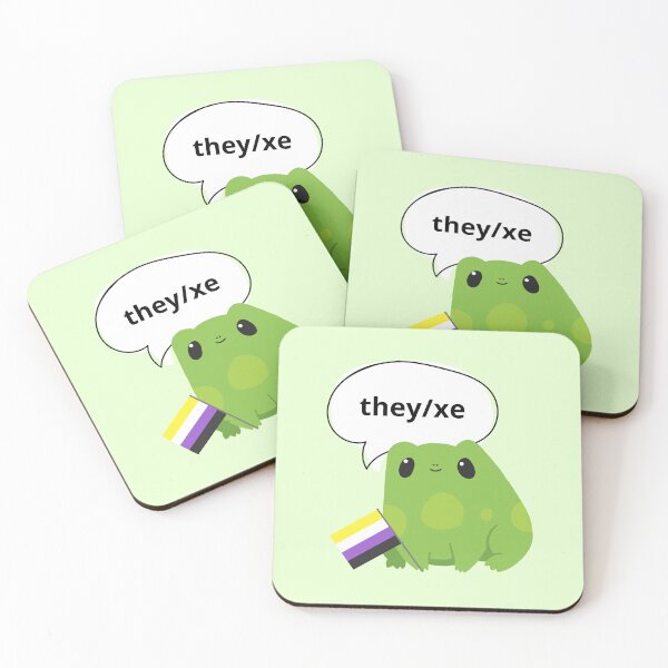 Item preview, Frog Non-binary Pronouns They/Xe Pronoun designed and sold by Furia LGBTQ+ Accessories.