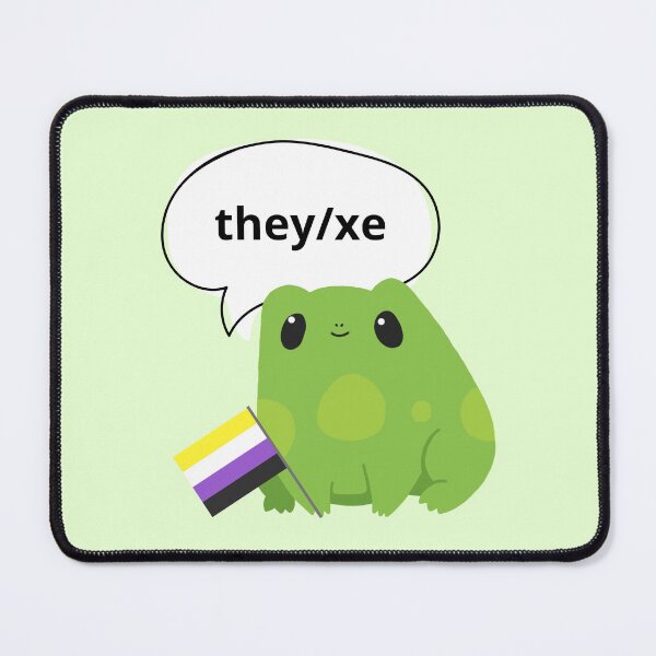 Item preview, Frog Non-binary Pronouns They/Xe Pronoun designed and sold by Furia LGBTQ+ Accessories.