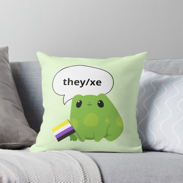 Item preview, Frog Non-binary Pronouns They/Xe Pronoun designed and sold by Furia LGBTQ+ Accessories.