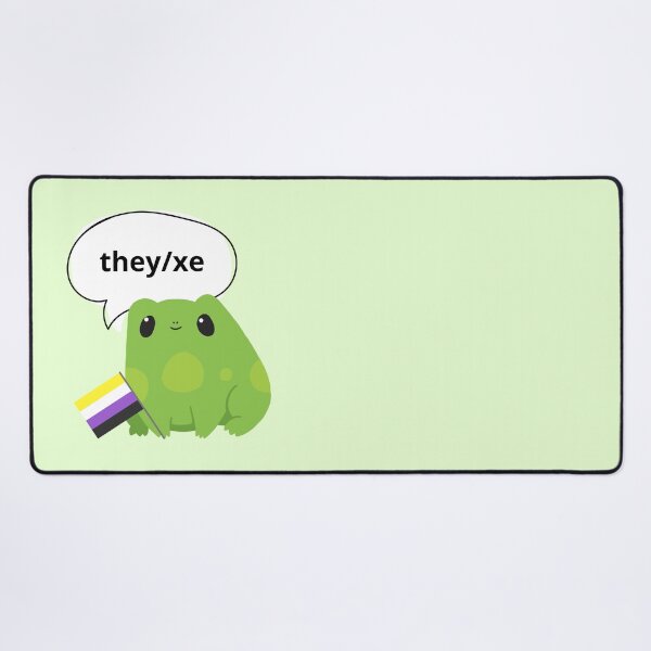 Item preview, Frog Non-binary Pronouns They/Xe Pronoun designed and sold by Furia LGBTQ+ Accessories.